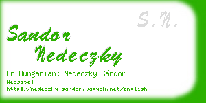 sandor nedeczky business card